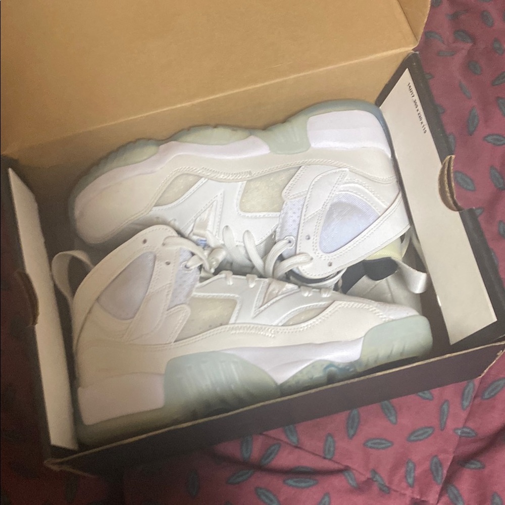 White and Gray High-Top Sneakers